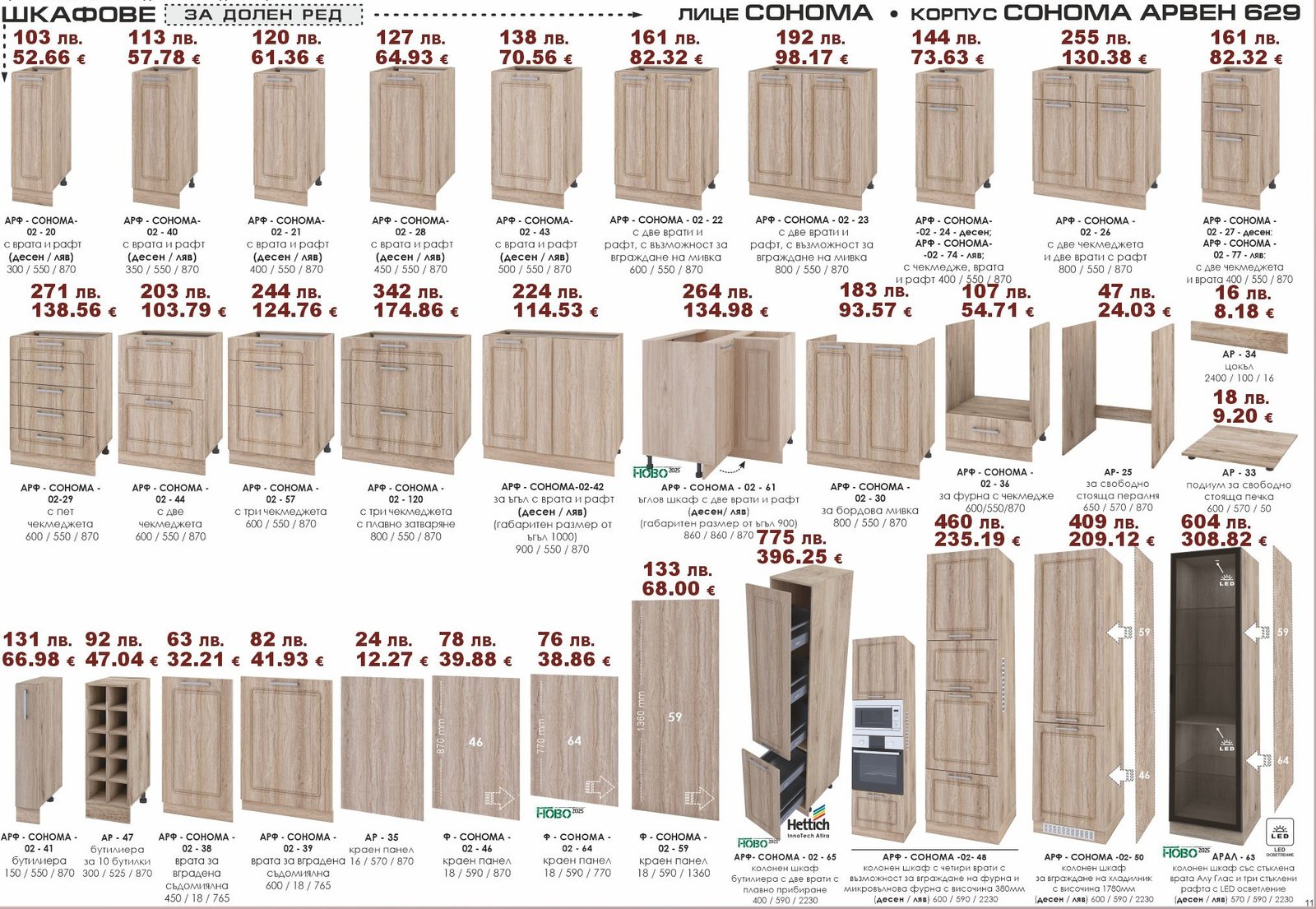 Долен ред шкафове Сонома-Сонома арвен 629 ИРИМ 03.25 Модули долен ред - Image 1